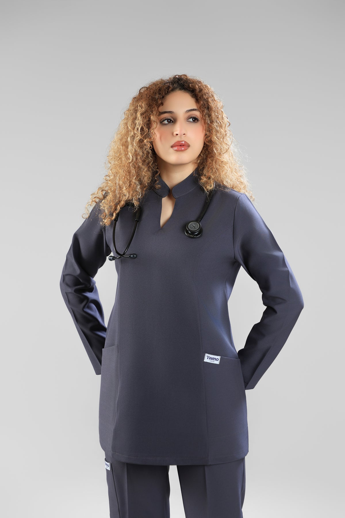 Gray Modern Classic Scrub Design 75cm - Care Strech Fabric