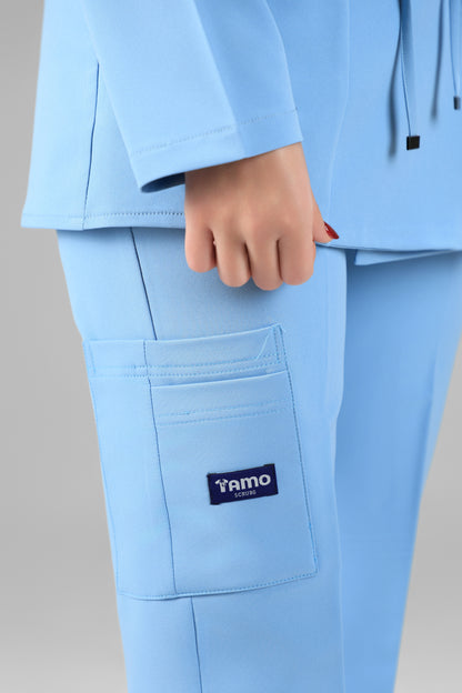 Sky blue Elegant tie scrub design 75 cm -Waterproof fabric  Top length
