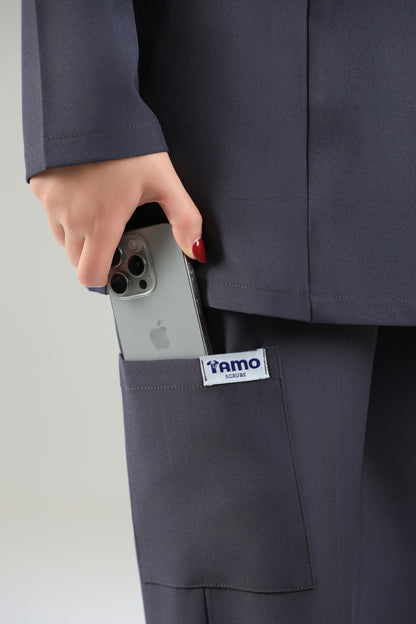 Gray Modern Classic Scrub Design 75cm - Care Strech Fabric